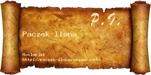 Paczek Ilona névjegykártya